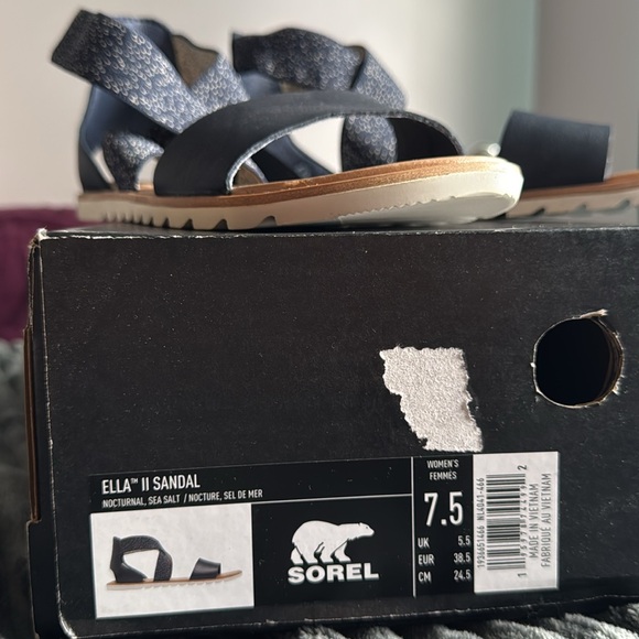 Sorel Ella II Sandal Slip on. Women’s Size 7.5 in Nocturnal & Sea Salt. - Picture 8 of 9